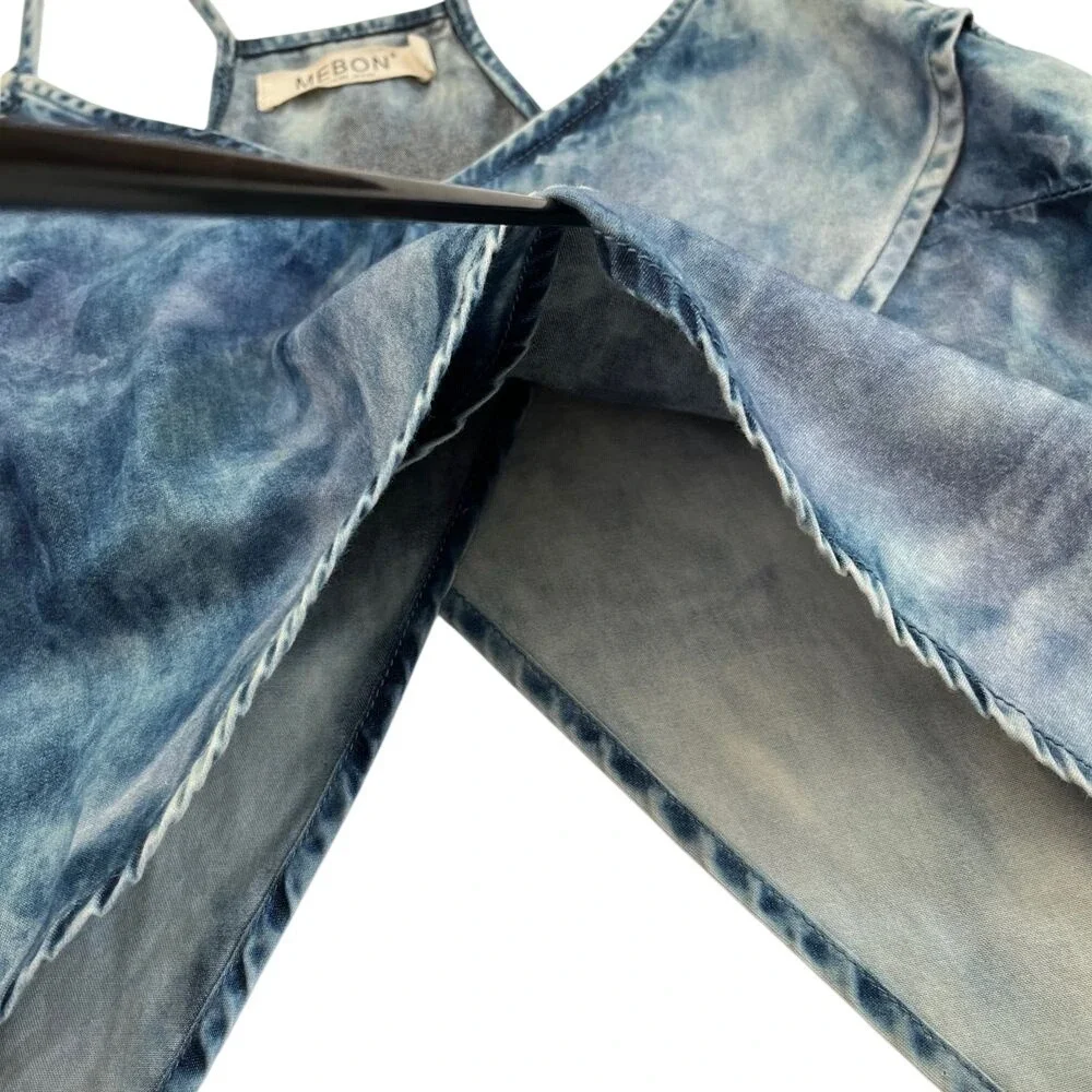 Mebon Womens Y2K Style‎ Blue Marble Butterfly Crop Top, Y2K Blue Denim Tops 135 - Picture 2 of 6